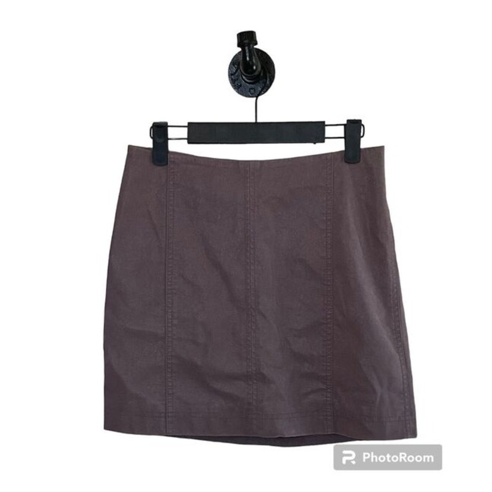 Free People Women Mauve Mini Skirt Sz 4 Vegan Suede Festival Y2K Boho Western U3